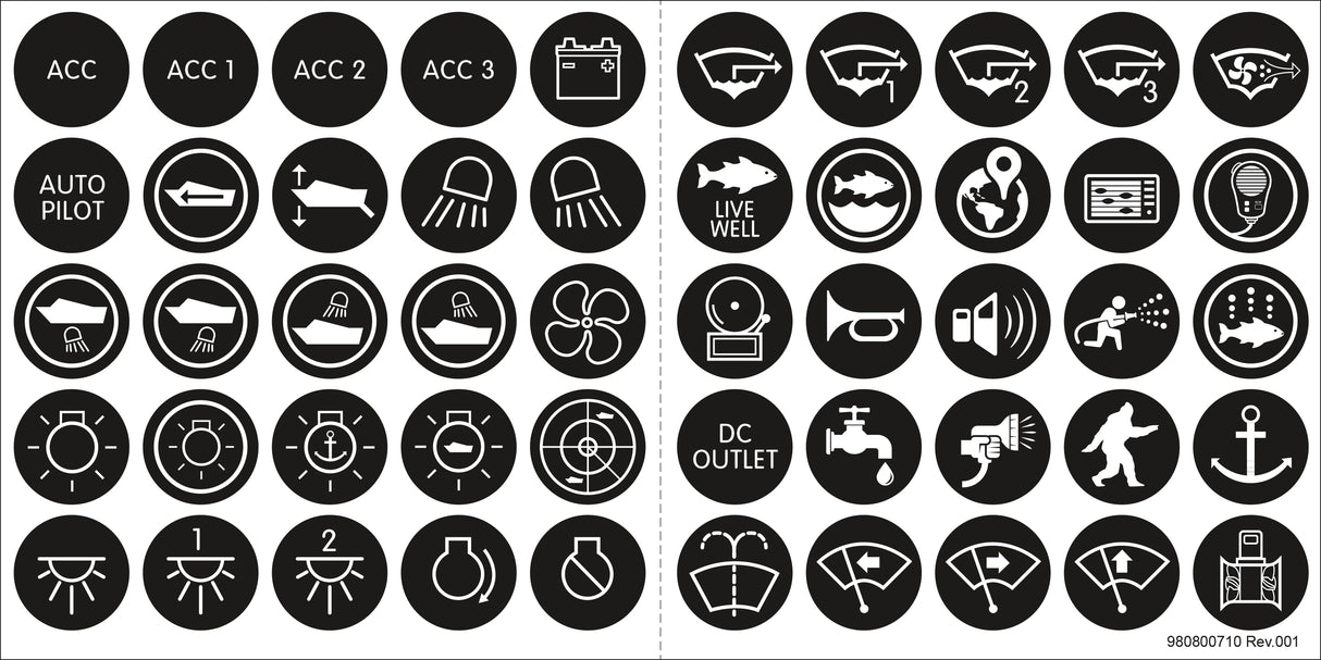 Kit de etichete pentru buton Blue Sea Systems