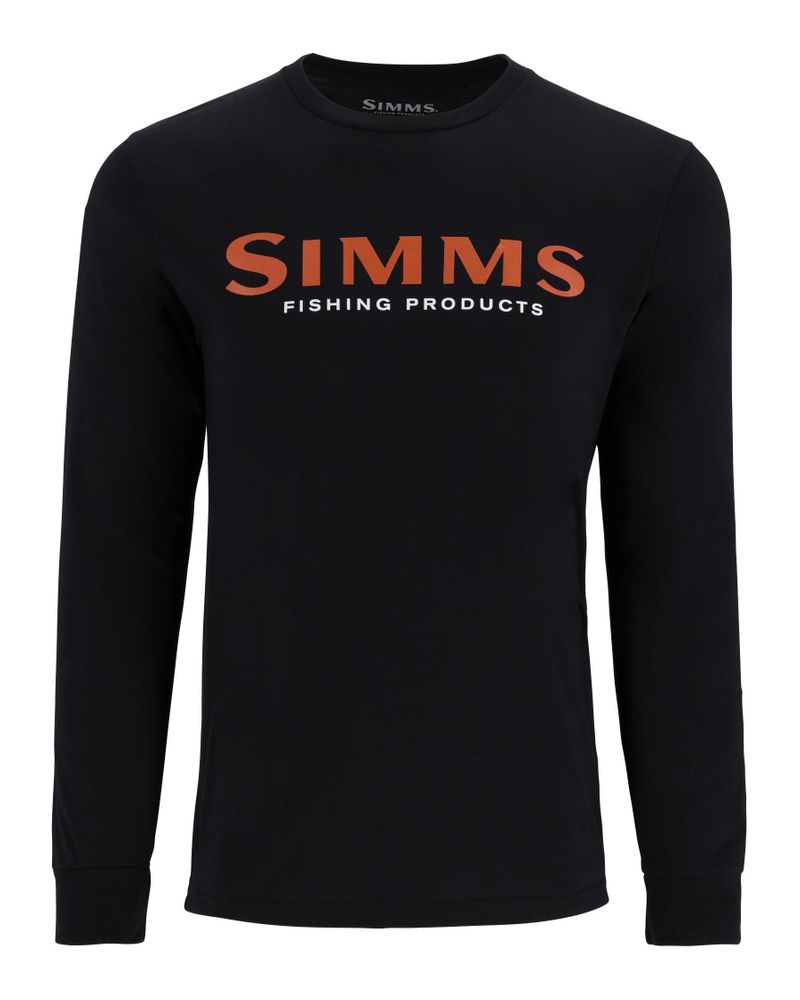 Tricouri SIMMS Simms Logo Shirt LS Jet Black