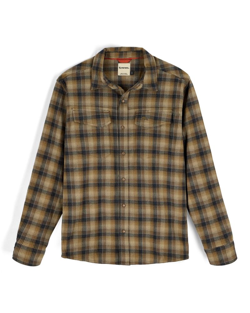 Sport SIMMS Gallatin Flannel Shirt Kennebec Plaid: Stone
