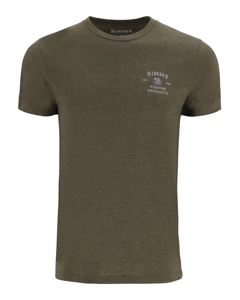 Tricouri SIMMS Stacked Bass T-Shirt Military Heather