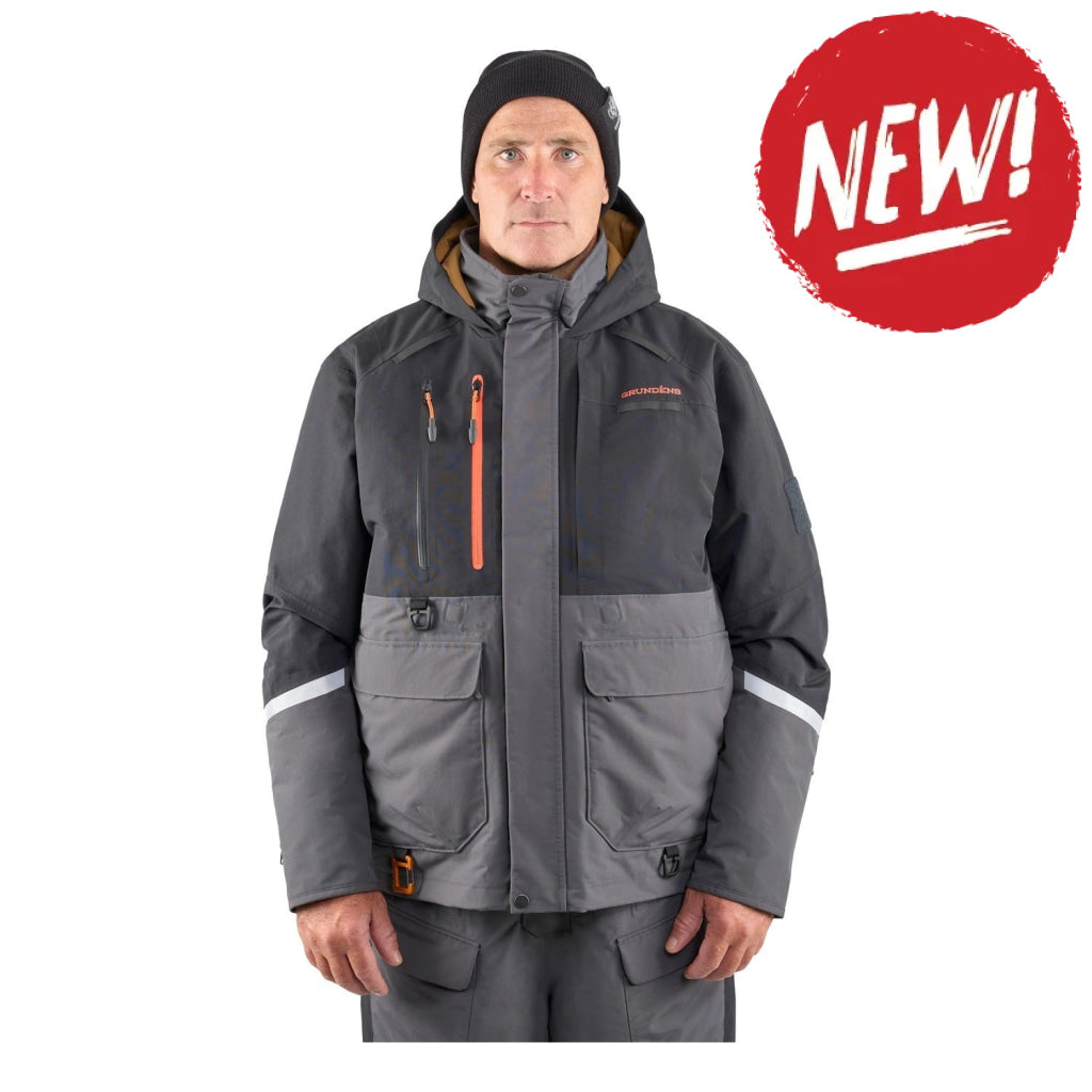 Geaca captusita impermeabila Grundens Ice Raider Dark Shadow