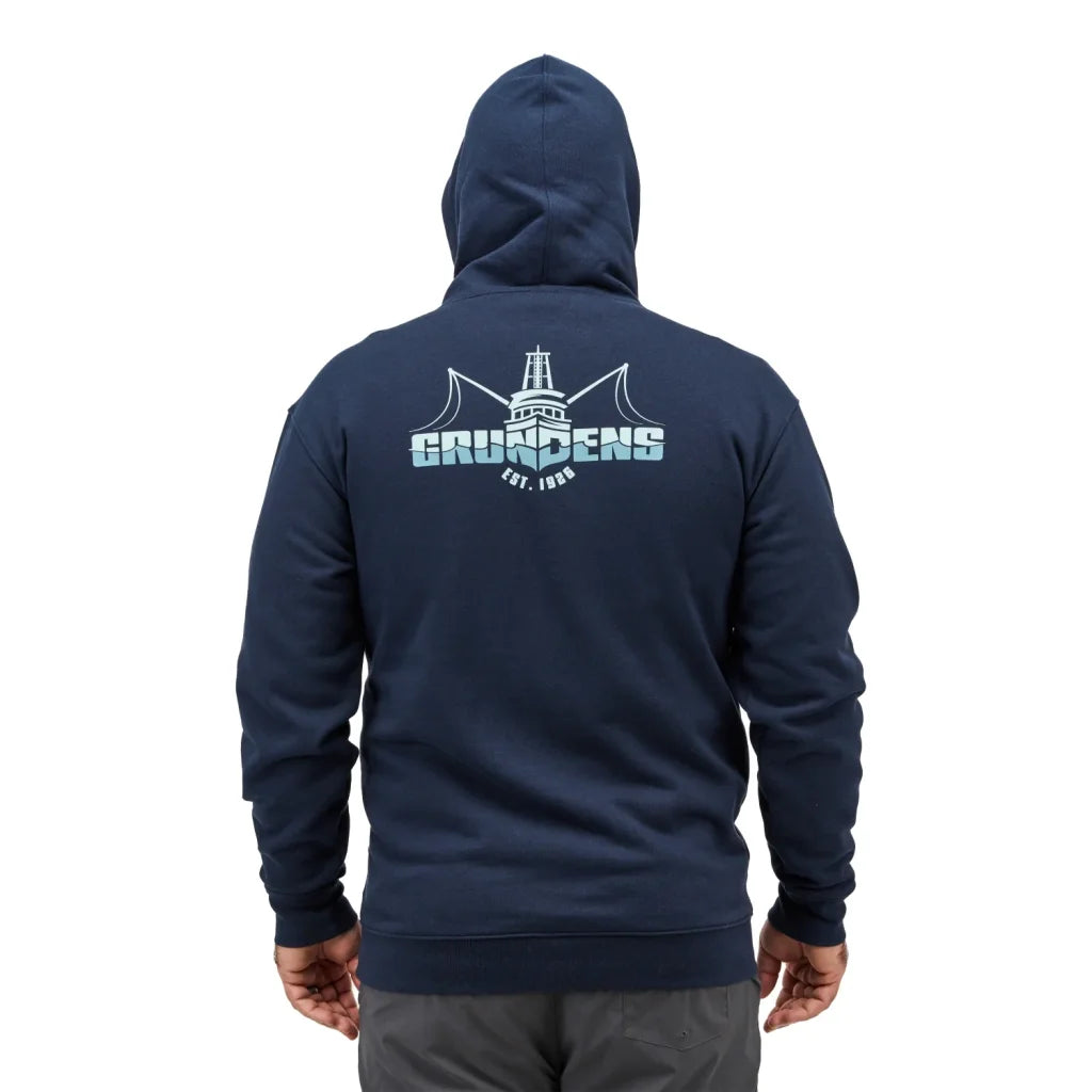 Hanorac Grundens Logo Boat Hoodie Dark Navy