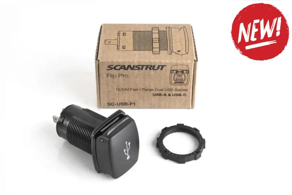 Priza incarcare pe barca ScanStrut Flip Pro Fast Charge Dual