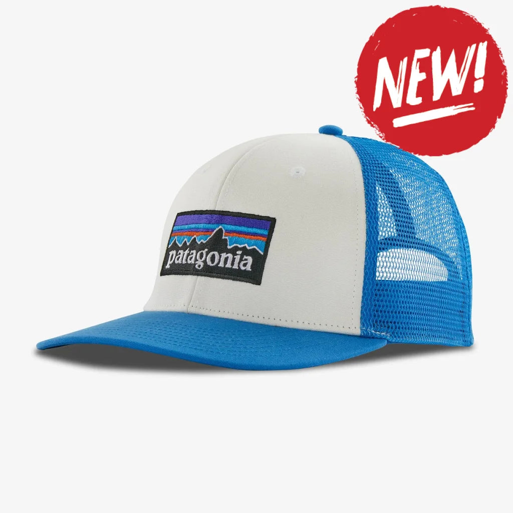 Sapca Patagonia Unisex P-6 Logo Trucker White W/Vessel Blue