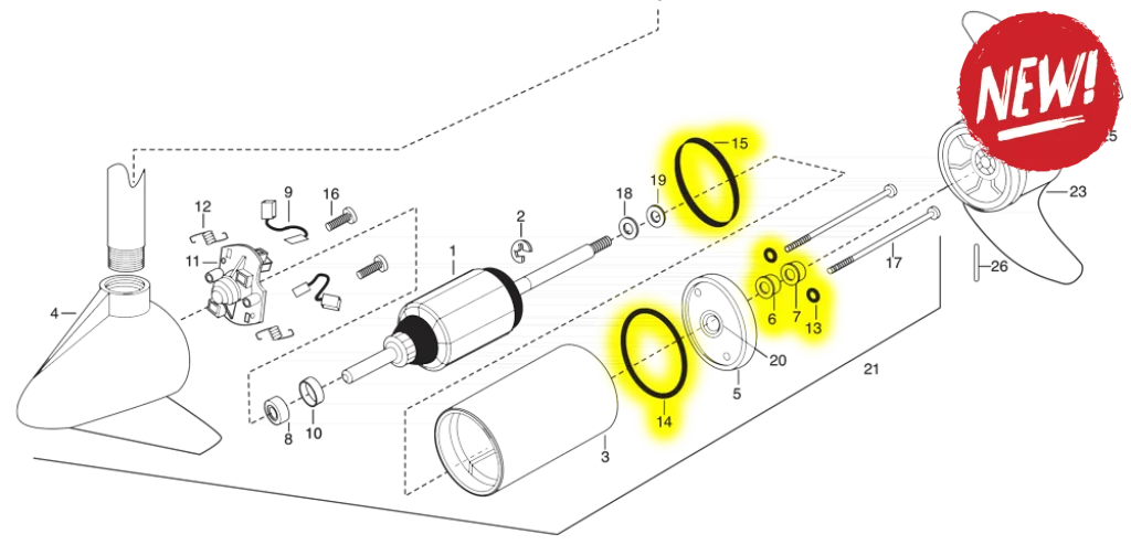 Set De Garnituri Minn Kota Pentru Unitatea Inferioară 12V