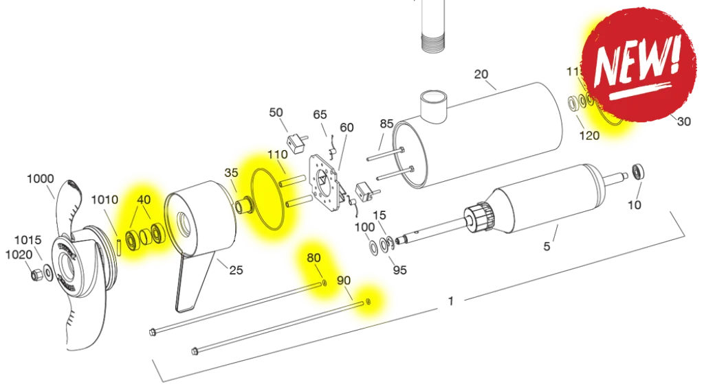 Set De Garnituri Minn Kota Pentru Unitatea Inferioară 80 Lb 24V