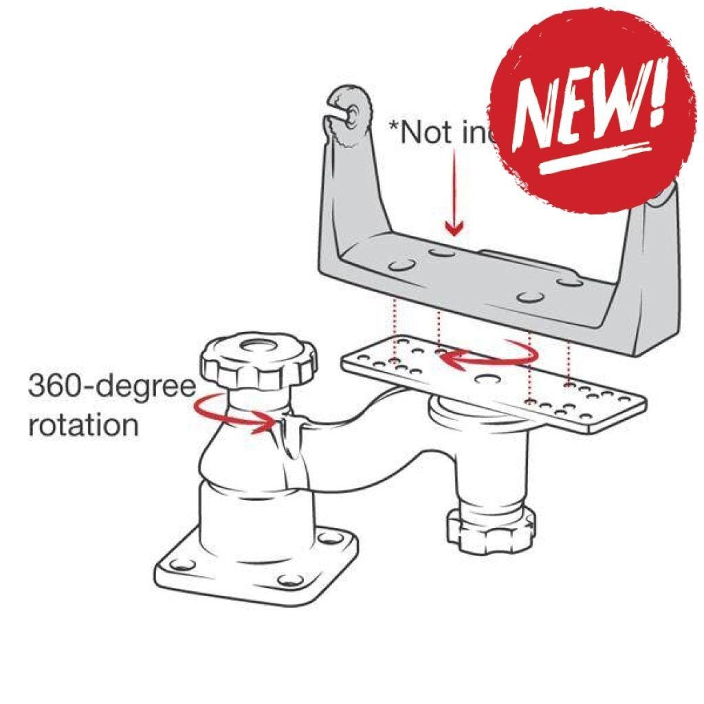 Suport sonar barca cu braț oscilant RAM orizontal de 15 cm