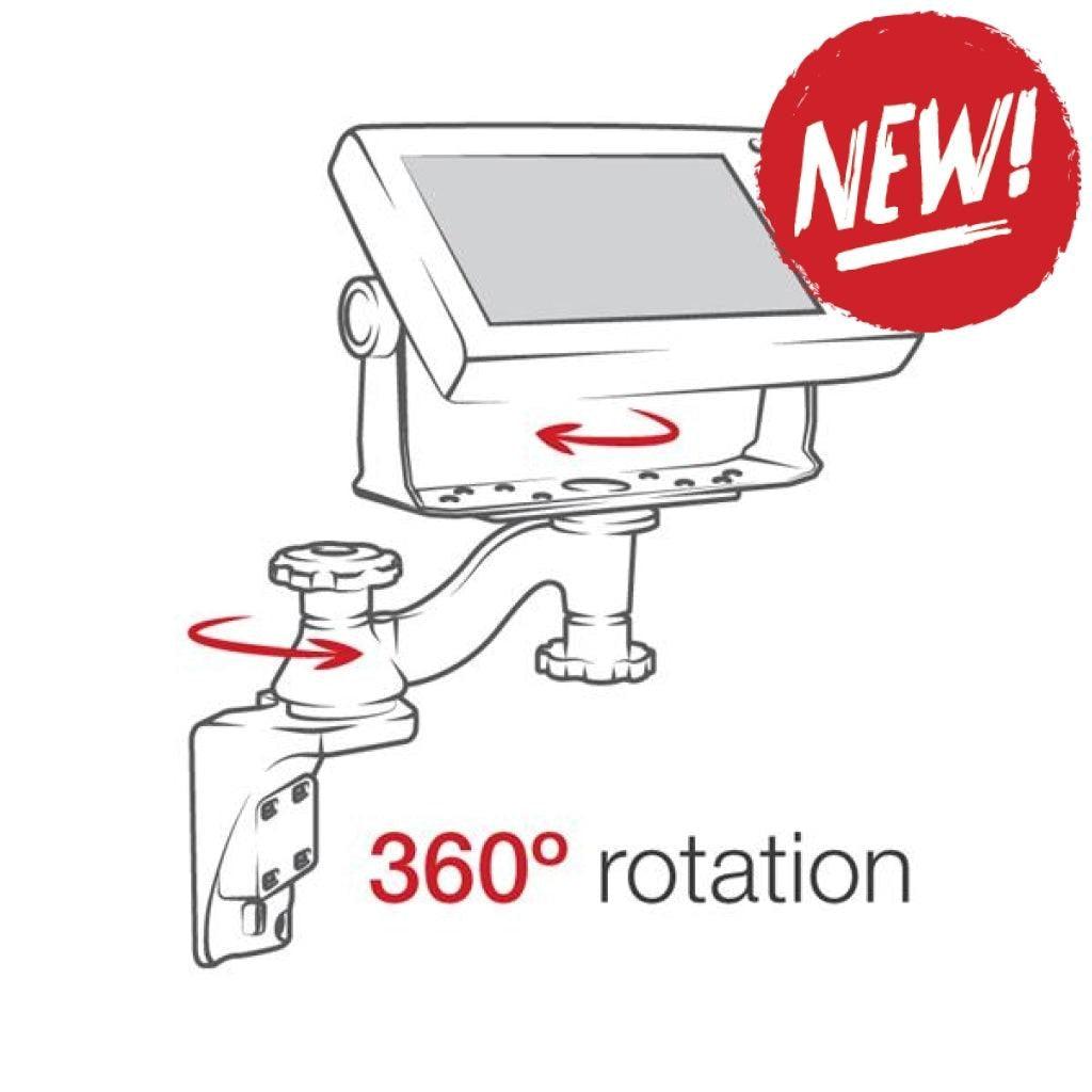 Suport sonar barca cu braț oscilant RAM vertical de 15 cm