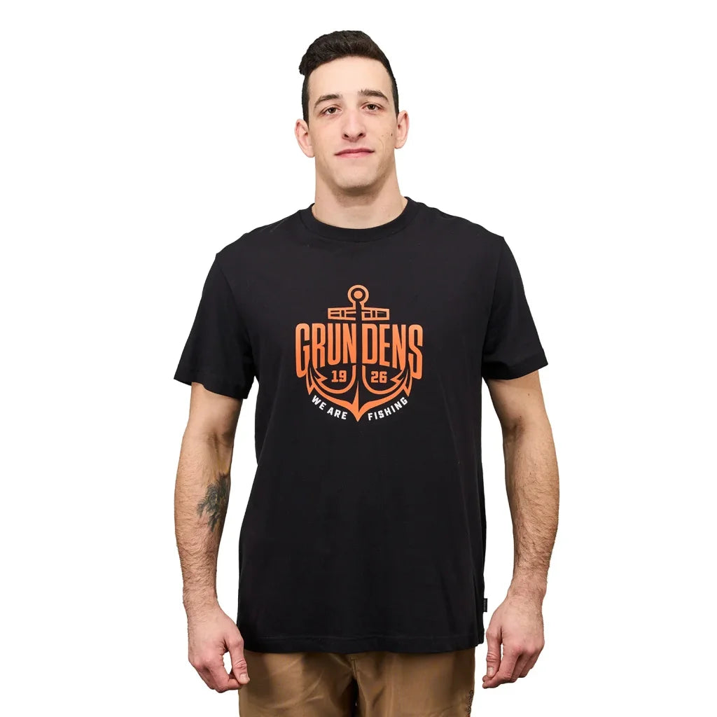 Tricou Grundens Logo Anchor Ss T - Shirt Black