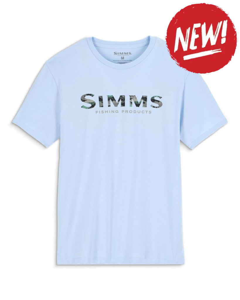 Tricouri SIMMS Simms Shroud Fill Logo T-Shirt Sky Blue - S