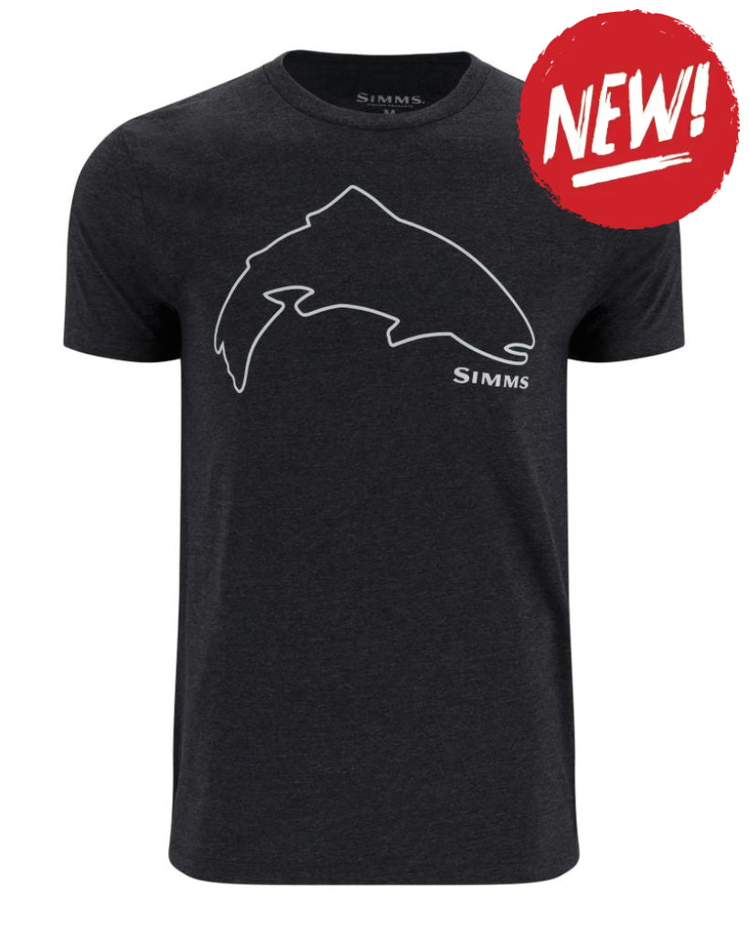 Tricouri SIMMS Trout Outline T-Shirt Dark Gunmetal Heather