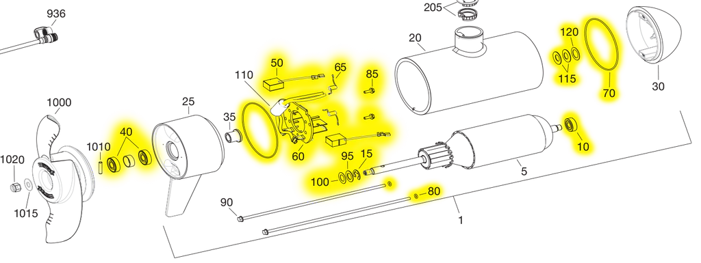 Set complet perii Minn Kota Ultrex, Terrova, Ulterra 80lb