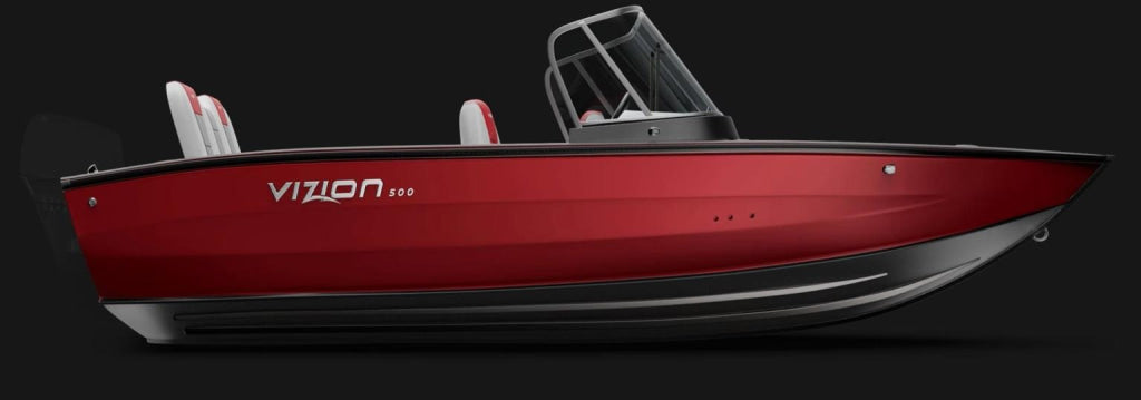 Barca de aluminiu Vizion 500 - Red / Silver