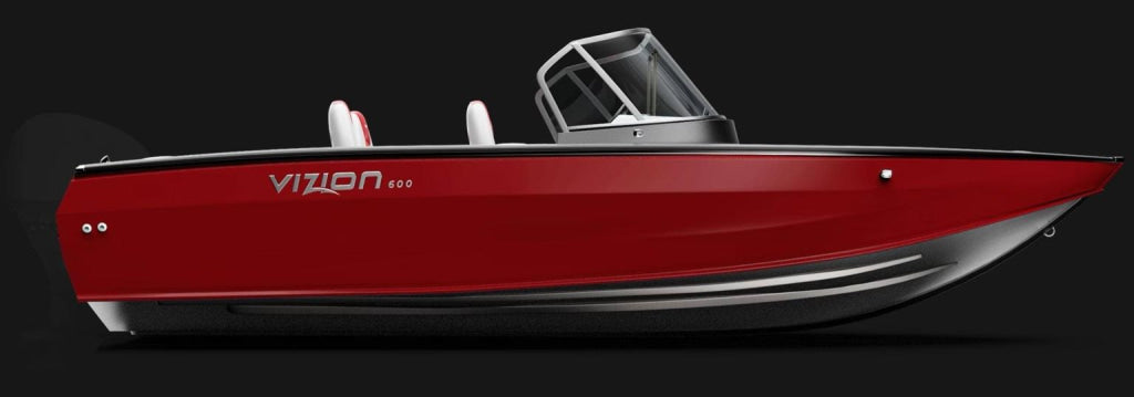 Barca de aluminiu Vizion 600 - Red / Silver