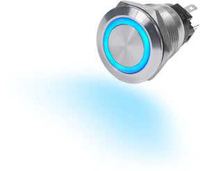Buton marin iluminat Blue Sea Systems 10A Albastru