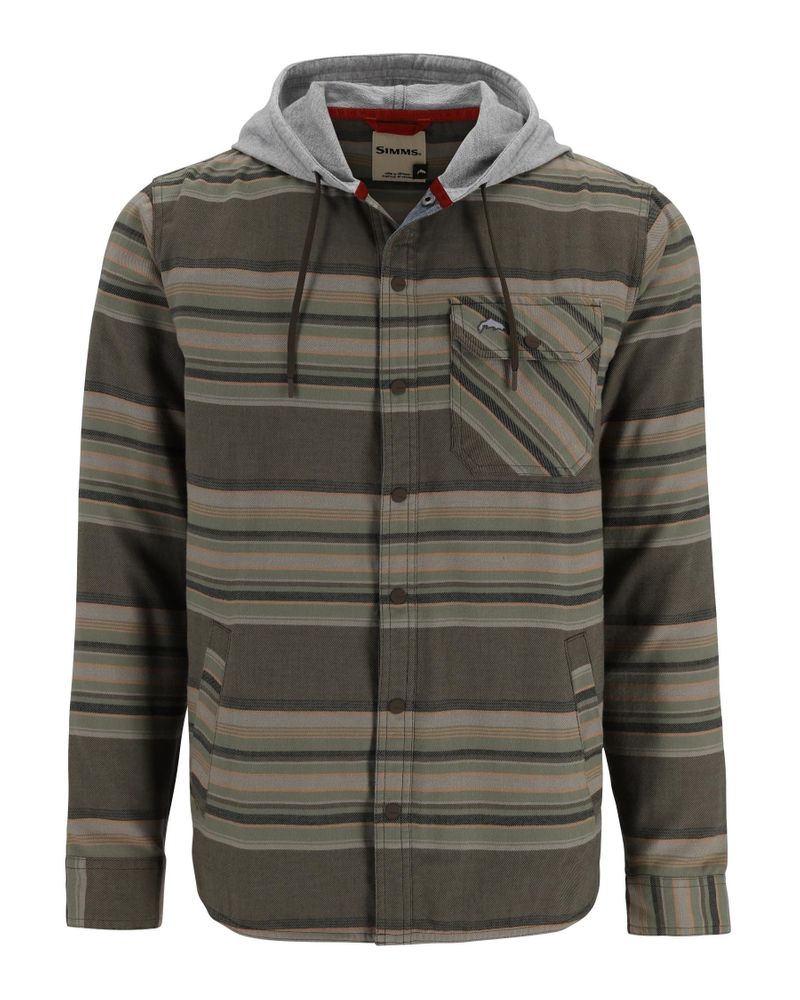 Sport SIMMS Santee Flannel Hoody Hickory/Dolomite Blanket Stripe