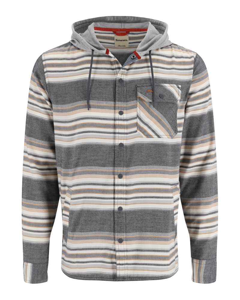 Sport SIMMS Santee Flannel Hoody Black/Slate Blanket Stripe