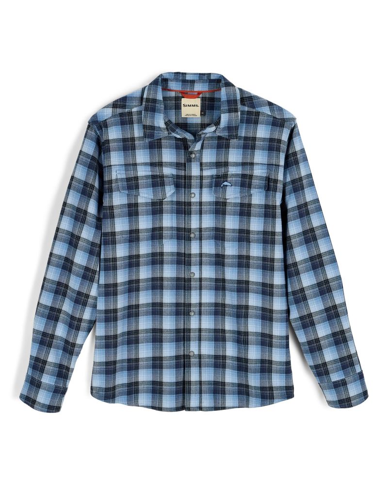 Sport SIMMS Gallatin Flannel Shirt Kennebec Plaid: Steel Blue