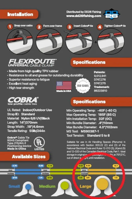 Gestionarea cablurilor DD26 – FLEXROUTE Cable Clamp Kit