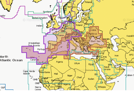 Harta Navionics Platinum+ Delta Dunarii Marea Mediterana & Neagra Large