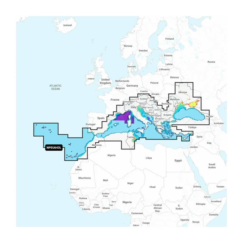 Harta Navionics Platinum+ Delta Dunarii Marea Mediterana &