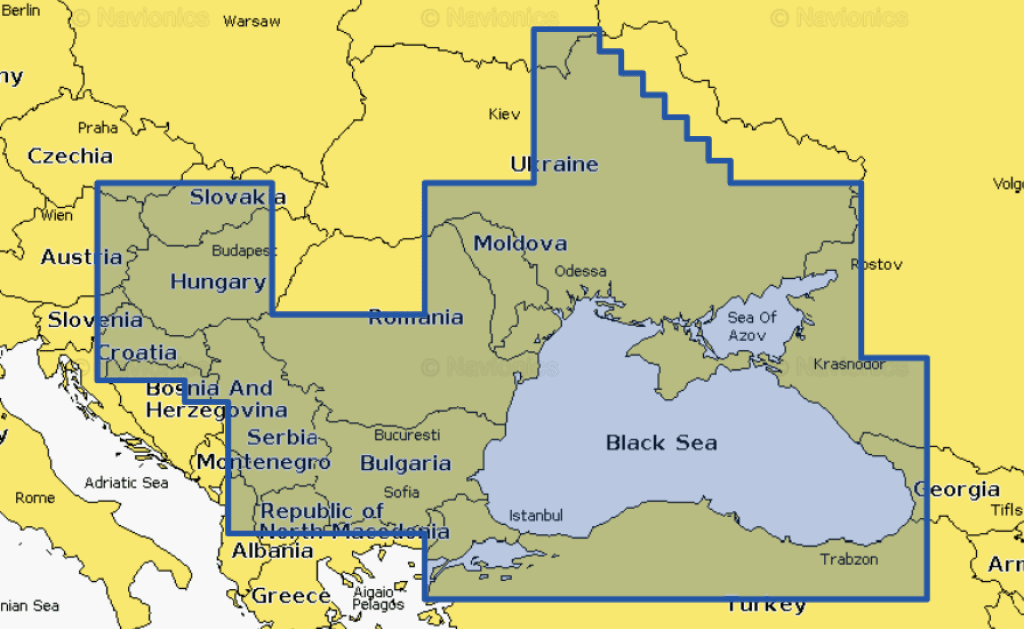 Harta Navionics Platinum+ Delta Dunarii Marea Neagra Azov