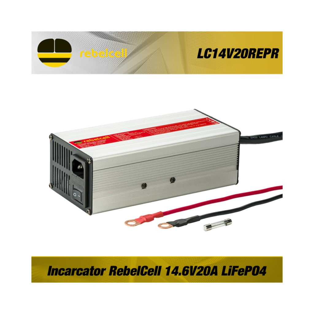 Incarcator LiFePo4 Rebelcell 14.6V20A pentru baterie 12V80