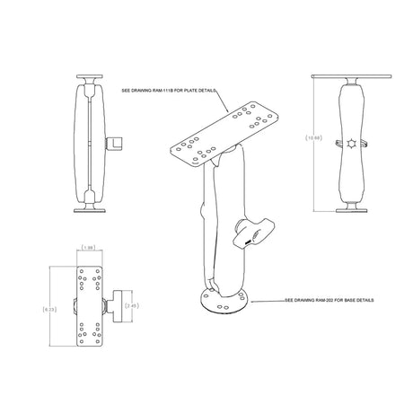 Suport Ram Mount Universal bila C Long