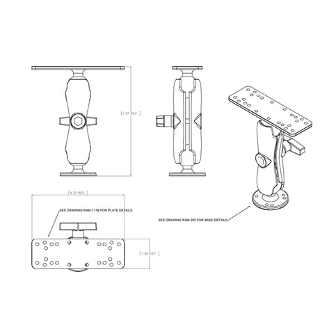 Suport Sonar Ram Mount Ram-111U