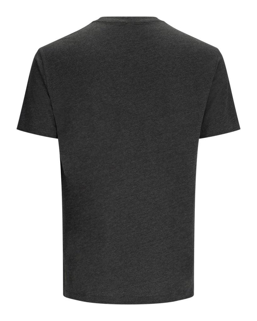Tricou SIMMS Stacked Logo Bass Charcoal Heather