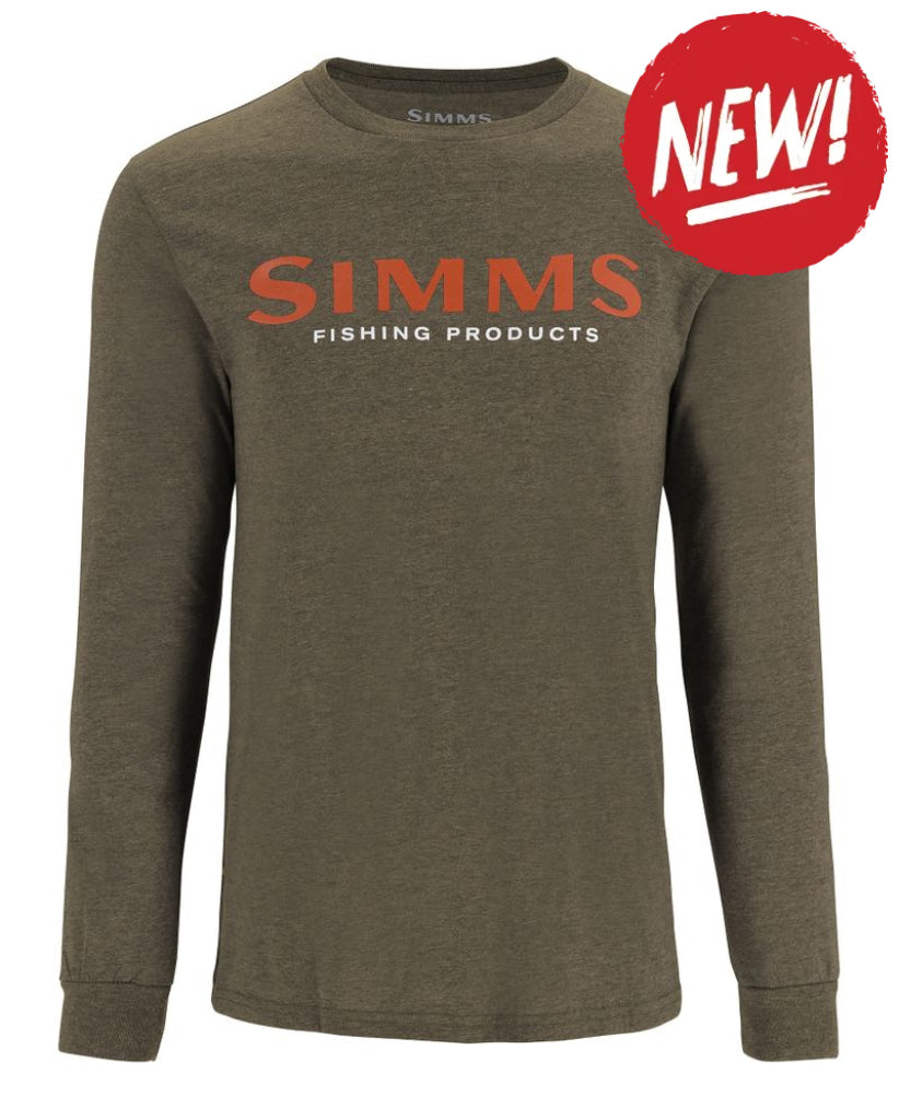 Tricouri SIMMS Simms Logo Shirt LS Loden Heather - S