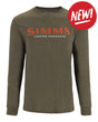 Tricouri SIMMS Simms Logo Shirt LS Loden Heather - S