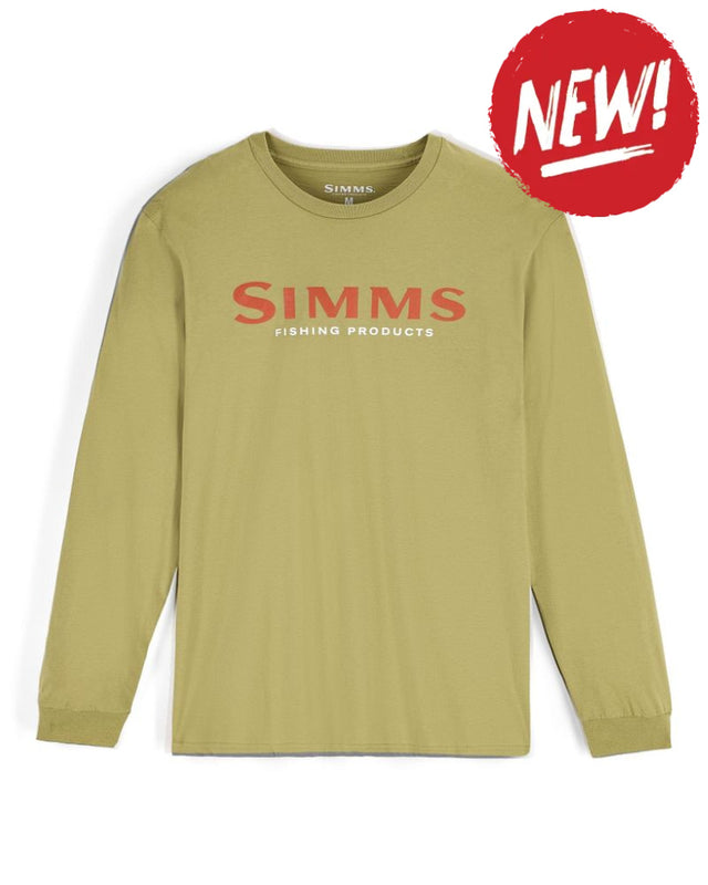 Tricouri SIMMS Simms Logo Shirt LS Tent Green - S - TSHIRT