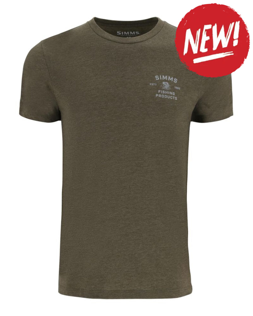 Tricouri SIMMS Stacked Bass T-Shirt Military Heather - S