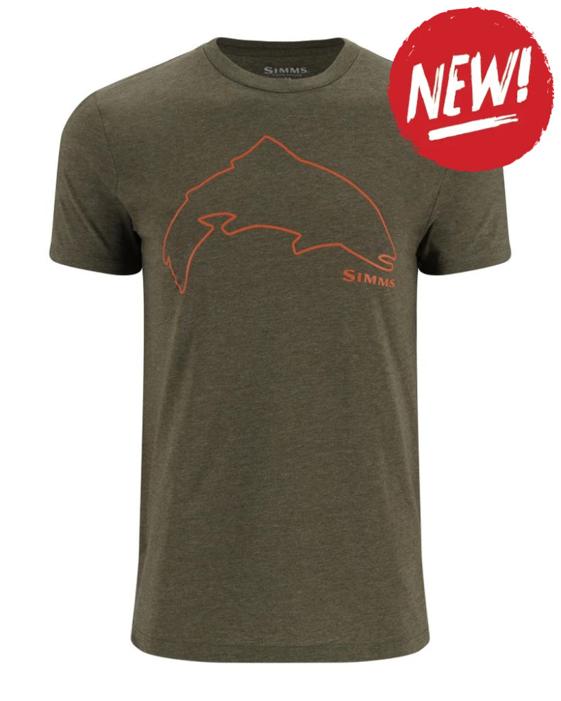 Tricouri SIMMS Trout Outline T-Shirt Loden Heather - S