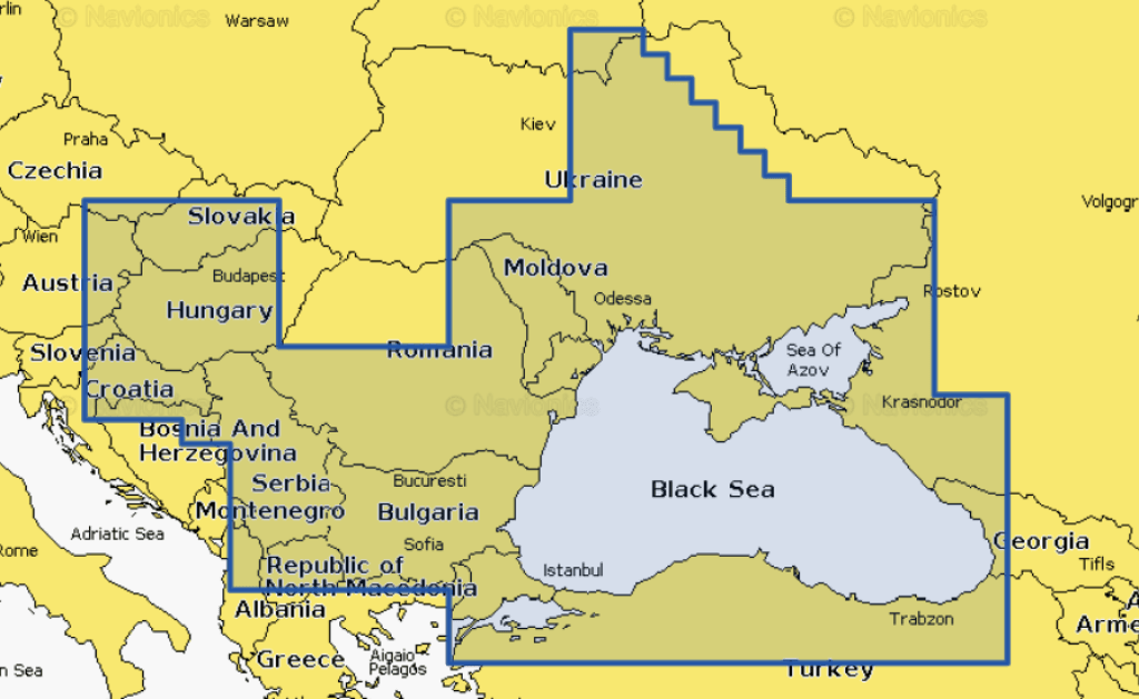 Harta Garmin Navionics Vision+ Delta Dunarii Marea Neagra & Azov
